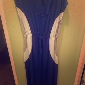 Blue abd white spring dress